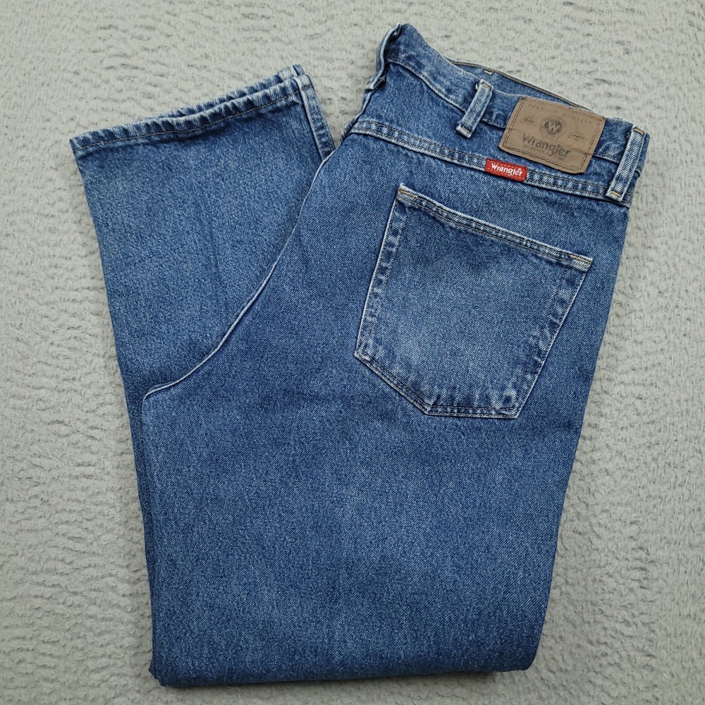 Wrangler Regular Fit‎ Jeans Mens 38x28 (34x29) Blue Denim Classic Casual Pants